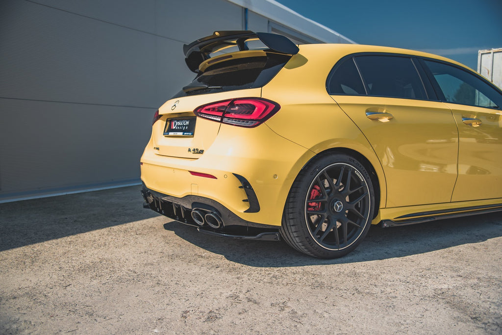 Maxton Design Heck Ansatz Flaps Diffusor passend für Mercedes-AMG A 45 S Aero Pack W177 schwarz Hochglanz