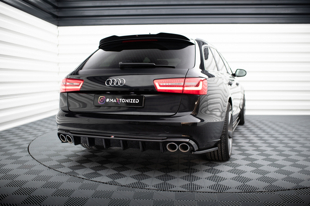 Maxton Design Diffusor Heck Ansatz passend für Audi A6 Limousine / Avant C7 (Doppelauspuff li. re.)