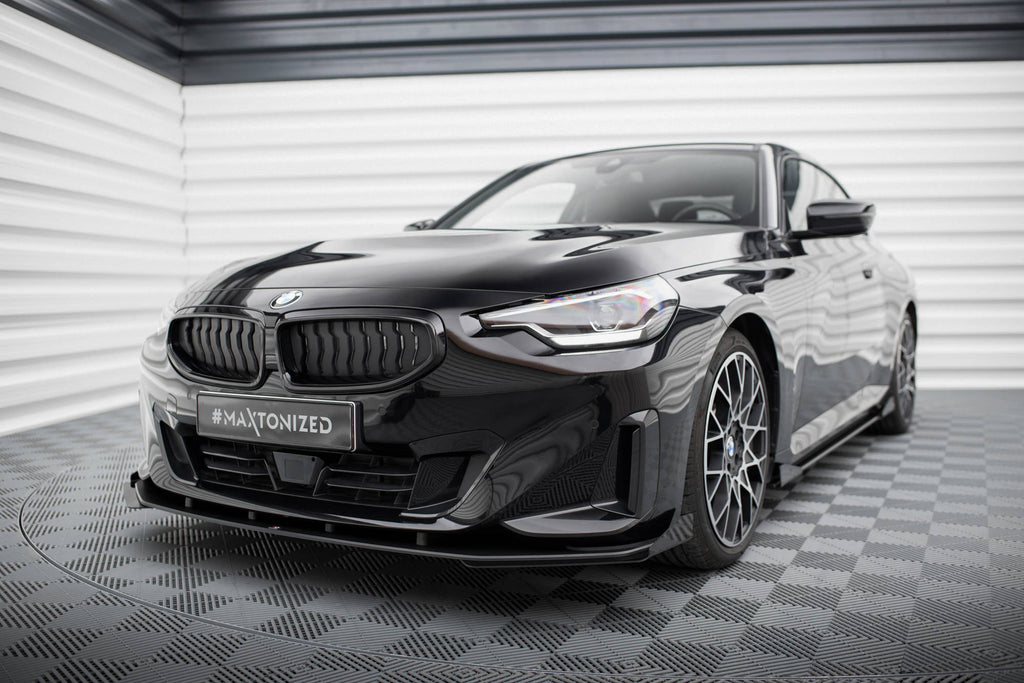 Maxton Design Street Pro Street+ Spoilerlippe Front Ansatz + Flaps passend für BMW 2 Coupe G42 schwarz Hochglanz