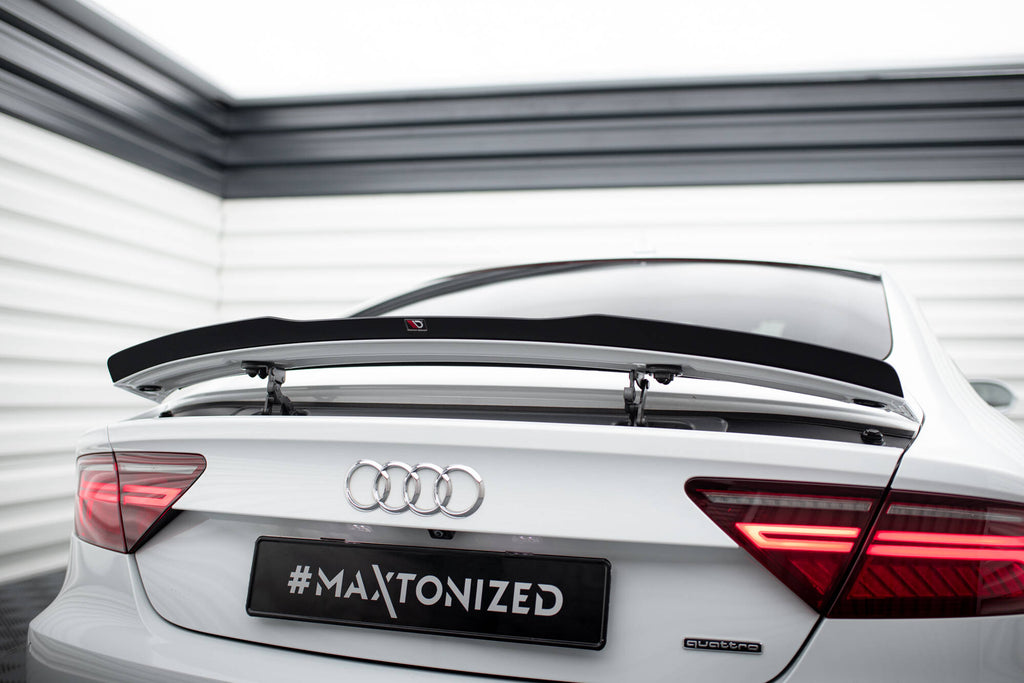 Maxton Design Spoiler CAP passend für Audi A7 / S7 / RS7 / A7 S-Line C7 / C7 Facelift schwarz Hochglanz