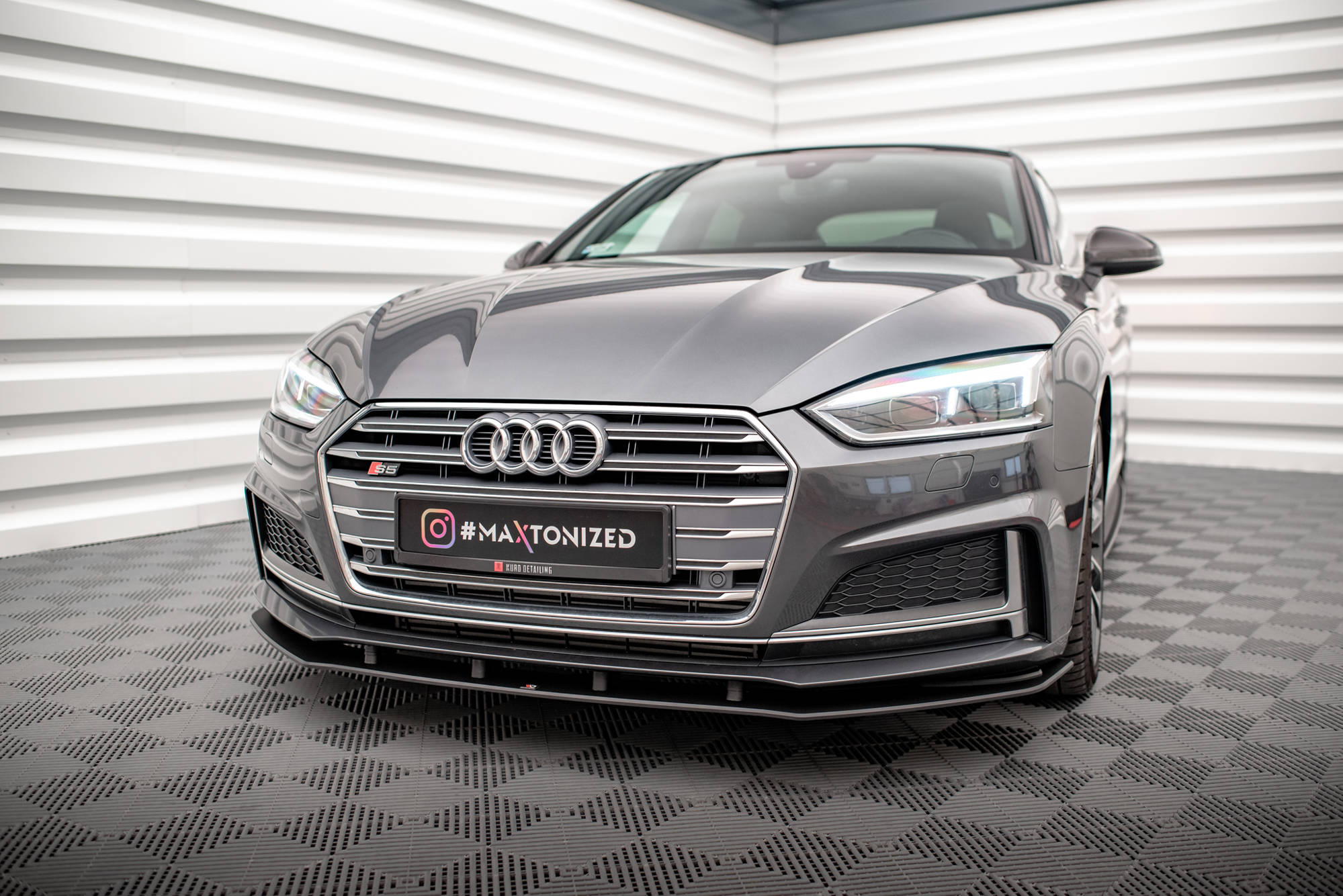 Maxton Design Street Pro Street+ Spoilerlippe Front Ansatz passend für Audi A5 S-Line / S5 Coupe / Sportback F5