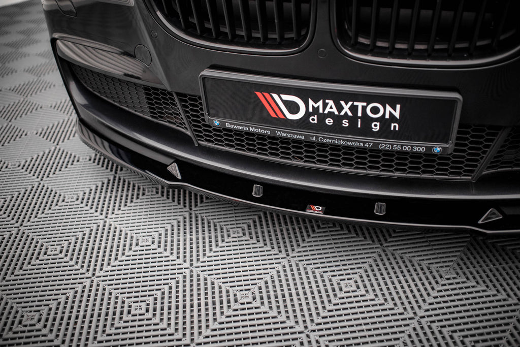 Maxton Design Street+ Spoilerlippe Front Ansatz V.2 passend für BMW 7 M-Paket F01 schwarz Hochglanz