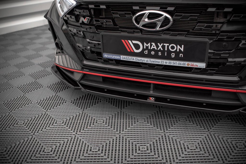Maxton Design Street+ Spoilerlippe Front Ansatz V.3 passend für Hyundai I20 N Mk3 schwarz Hochglanz