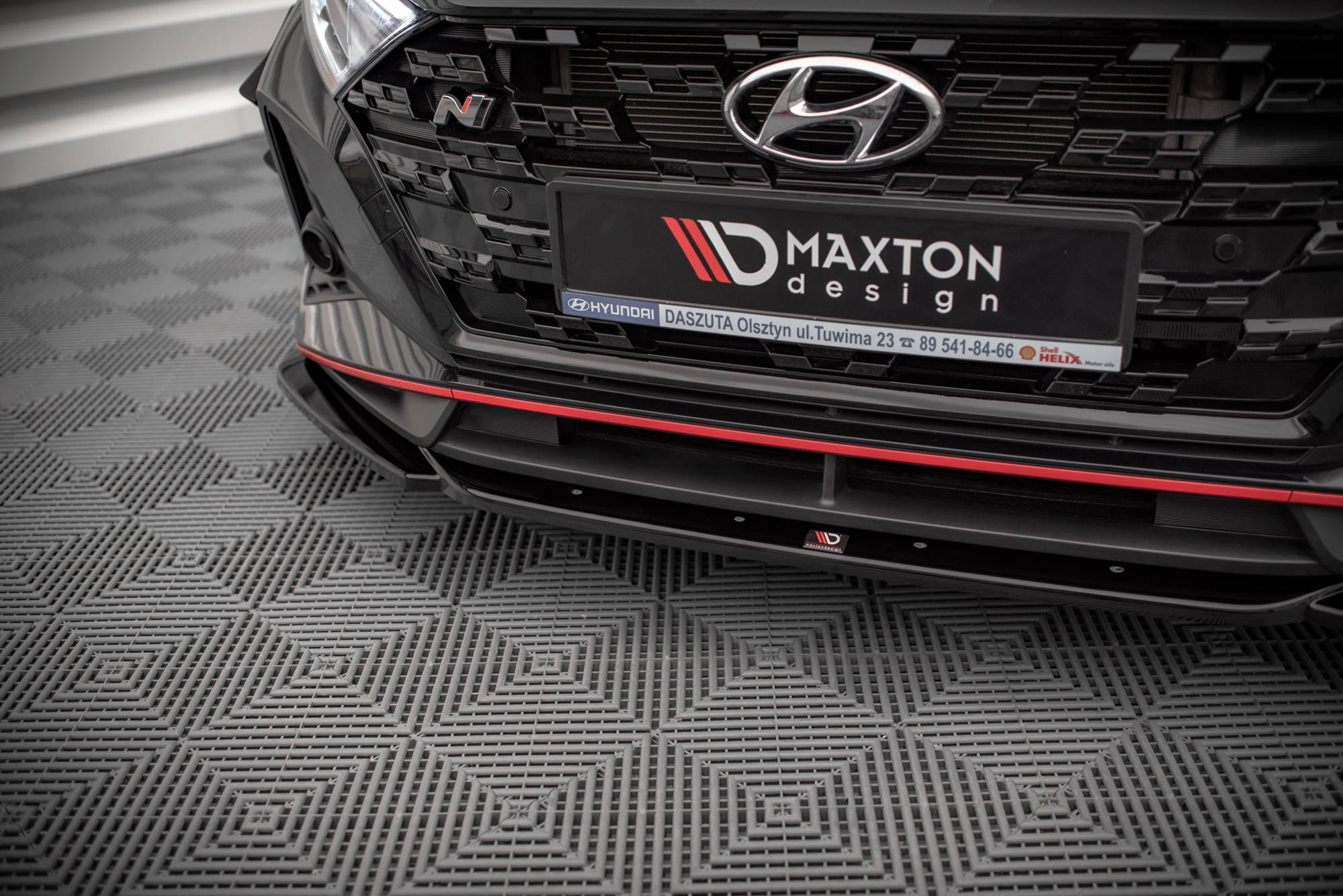 Maxton Design Street+ Spoilerlippe Front Ansatz V.3 passend für Hyundai I20 N Mk3 schwarz Hochglanz