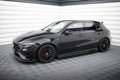 Maxton Design Street+ Seitenschweller Leisten passend für Mercedes-AMG A35 / A AMG-Line W177 Facelift schwarz Hochglanz