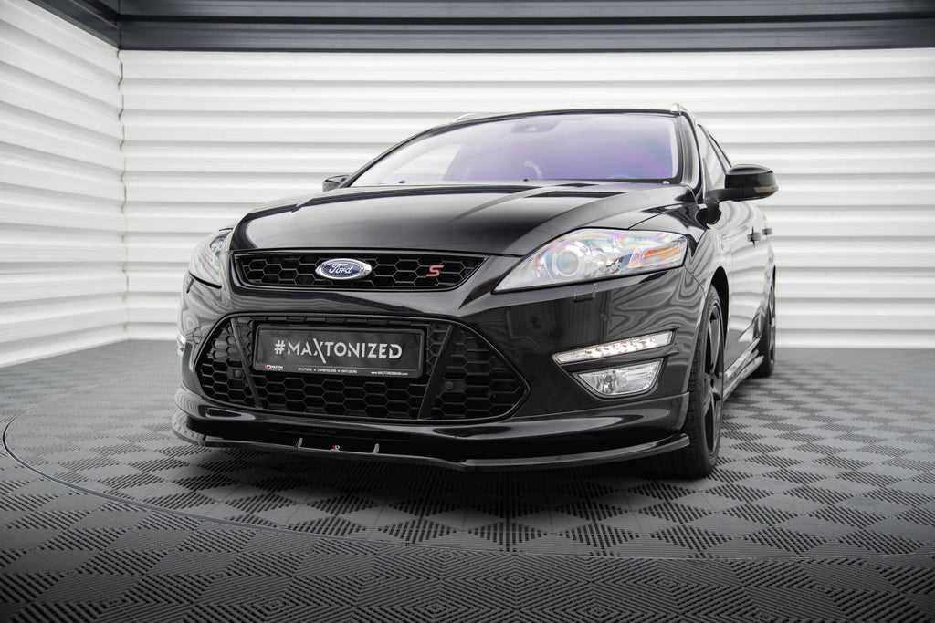 Maxton Design Street+ Spoilerlippe Front Ansatz V.1 passend für Ford Mondeo ST-Line Limousine Mk4 Facelift schwarz Hochglanz