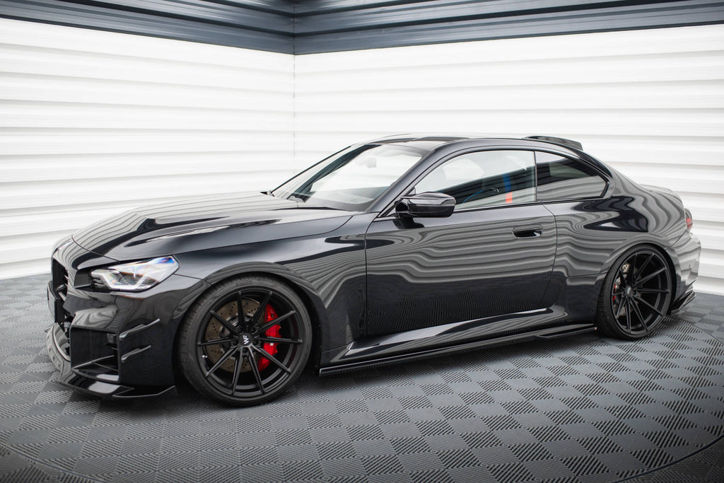 Maxton Design Street+ Seitenschweller Leisten passend für V.1 passend für BMW M2 G87 schwarz Hochglanz