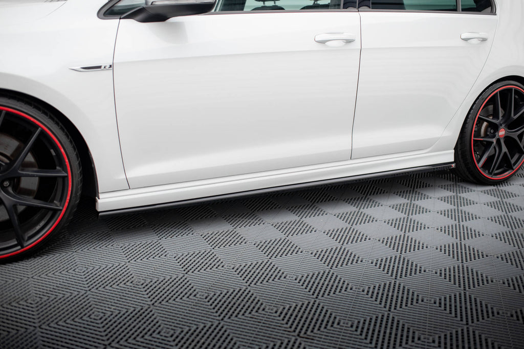 Maxton Design Street+ Seitenschweller Leisten passend für V.3 passend für VW Golf R / R-Line Mk7 schwarz Hochglanz