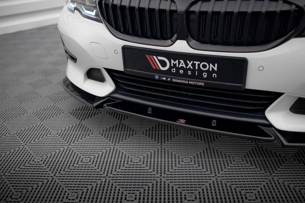 Maxton Design Street+ Spoilerlippe Front Ansatz V.1 passend für BMW 3er Sport Line G20 / G21 schwarz Hochglanz