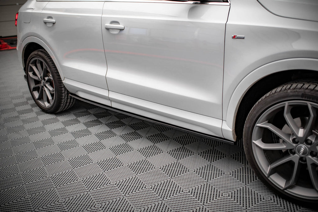 Maxton Design Street+ Seitenschweller Leisten passend für Audi Q3 Sport 8U Facelift schwarz Hochglanz