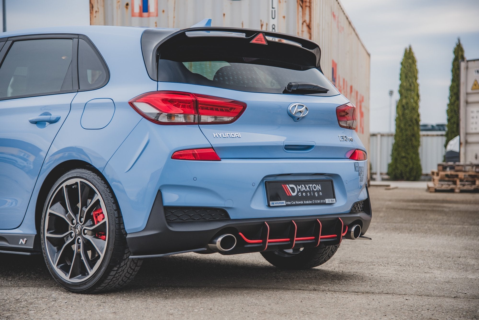 Maxton Design Robuste Racing Heckschürze V.1 passend für Hyundai I30 N Mk3 Hatchback