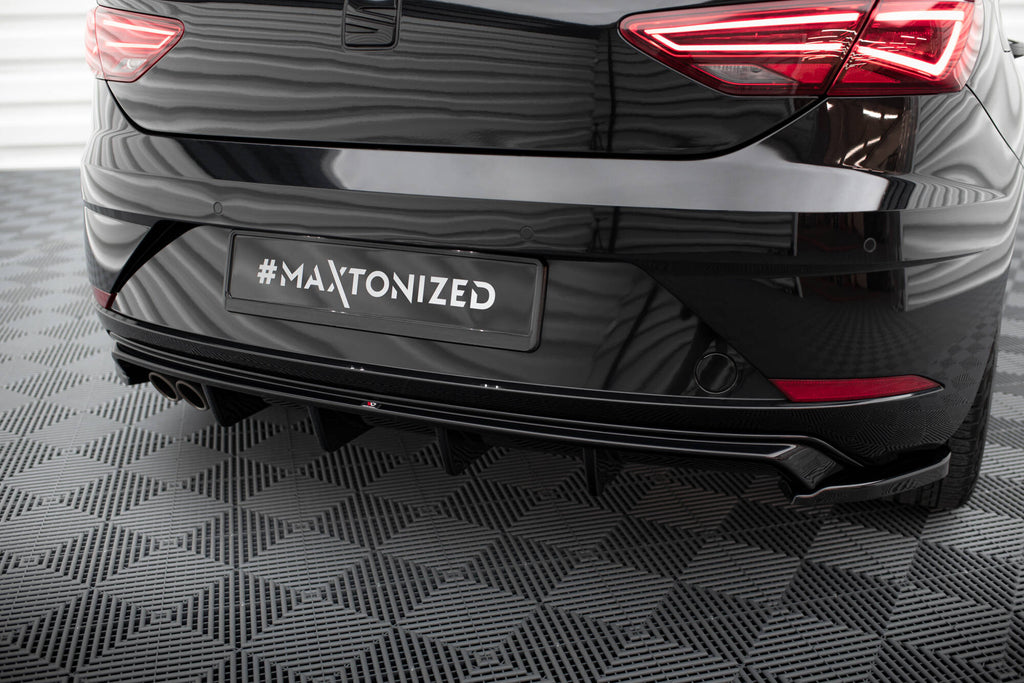 Maxton Design Diffusor Heck Ansatz passend für Seat Leon Mk3 Facelift schwarz Hochglanz