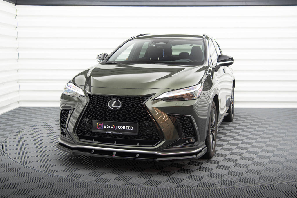 Maxton Design Street+ Spoilerlippe Front Ansatz V.1 passend für Lexus NX F-Sport Mk2 schwarz Hochglanz