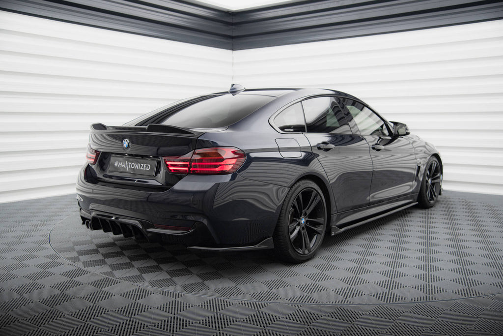Maxton Design Heck Ansatz Flaps Diffusor V.1 passend für BMW 4er Gran Coupe M-Paket F36 schwarz Hochglanz