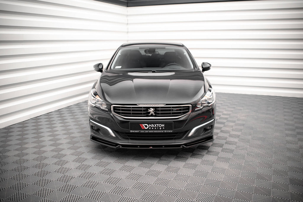 Maxton Design Street+ Spoilerlippe Front Ansatz V.1 passend für Peugeot 508 GT Mk1 Facelift schwarz Hochglanz