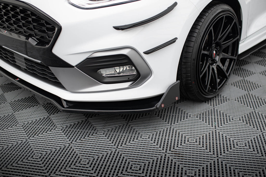 Maxton Design Street+ Spoilerlippe Front Ansatz V.4 + Flaps passend für Ford Fiesta ST / ST-Line