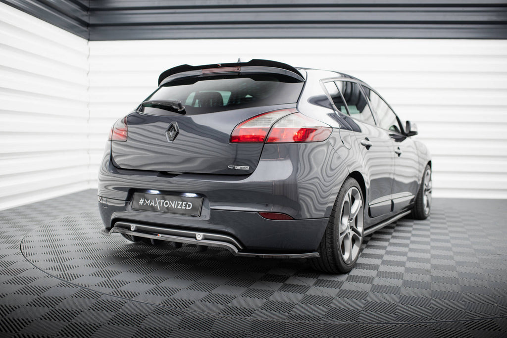 Maxton Design Street+ Mittlerer Diffusor RACE passend für Renault Megane GT MK3 Facelift schwarz Hochglanz