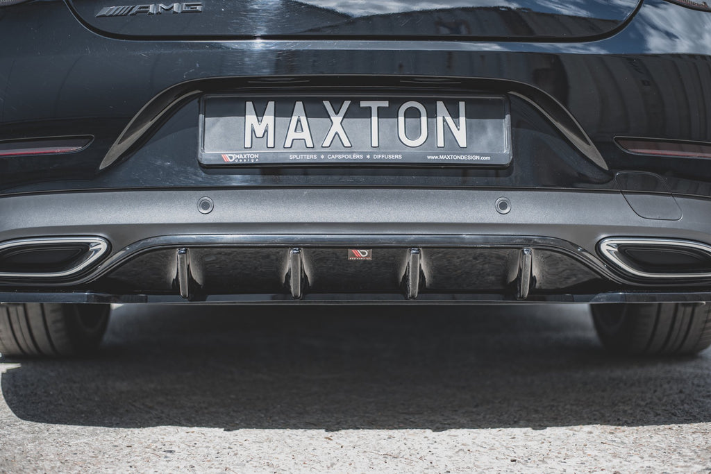 Maxton Design Diffusor Heck Ansatz passend für Mercedes-Benz CLS AMG-Line C257 schwarz Hochglanz