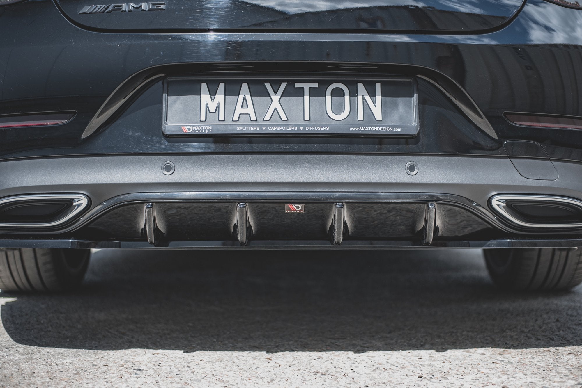 Maxton Design Diffusor Heck Ansatz passend für Mercedes-Benz CLS AMG-Line C257 schwarz Hochglanz