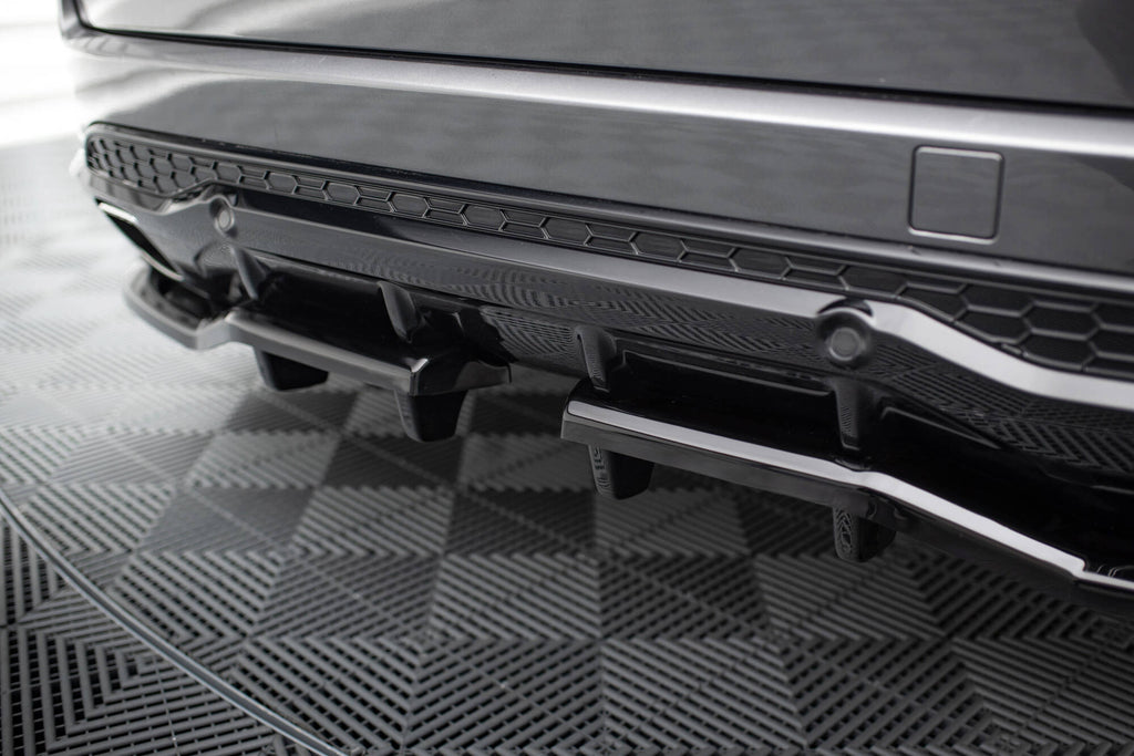 Maxton Design Street+ Mittlerer Diffusor RACE passend für Ford S-Max ST-Line Mk2 Facelift schwarz Hochglanz