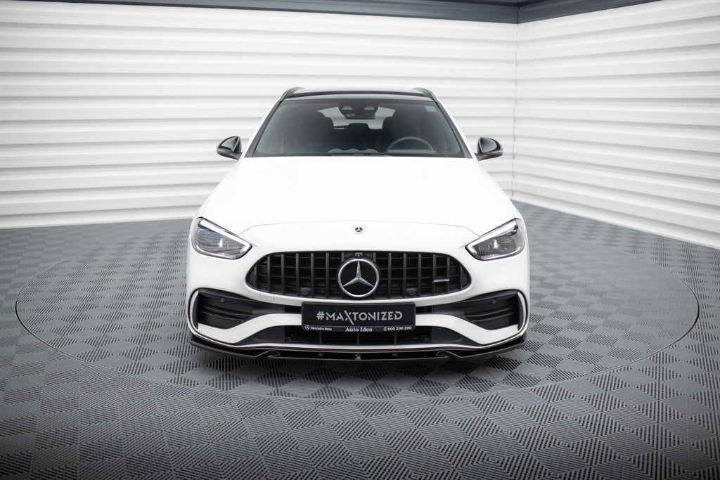 Maxton Design Street+ Spoilerlippe Front Ansatz V.1 passend für Mercedes-Benz C AMG-Line / 43 AMG W206 schwarz Hochglanz