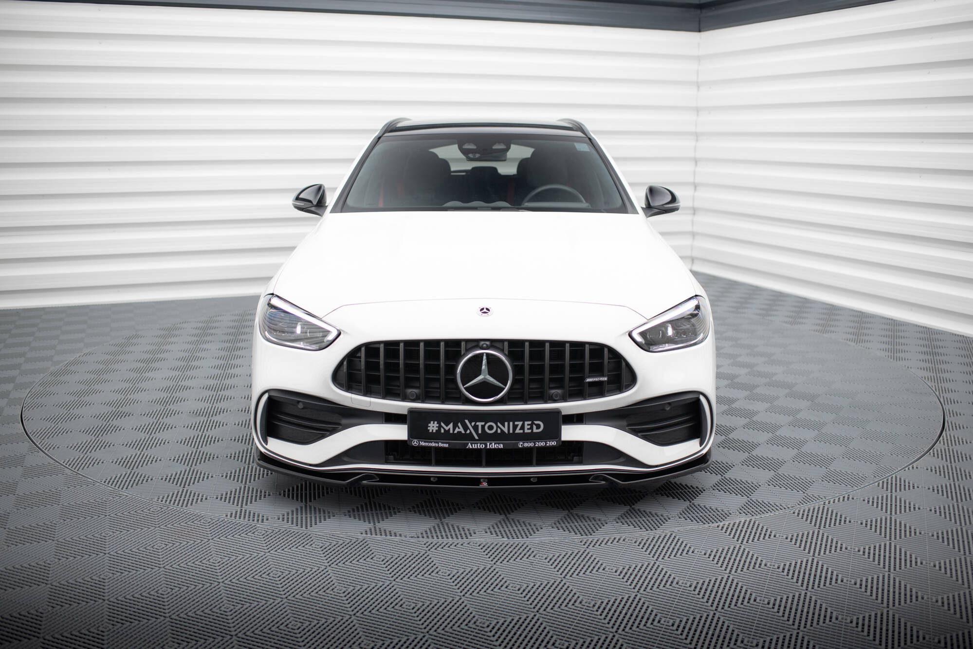 Maxton Design Street+ Spoilerlippe Front Ansatz V.1 passend für Mercedes-Benz C AMG-Line / 43 AMG W206 schwarz Hochglanz