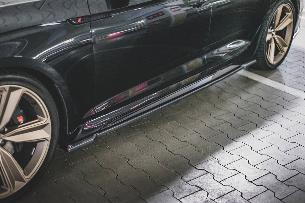 Maxton Design Street+ Seitenschweller Leisten passend für Audi RS5 Sportback F5 Facelift schwarz Hochglanz