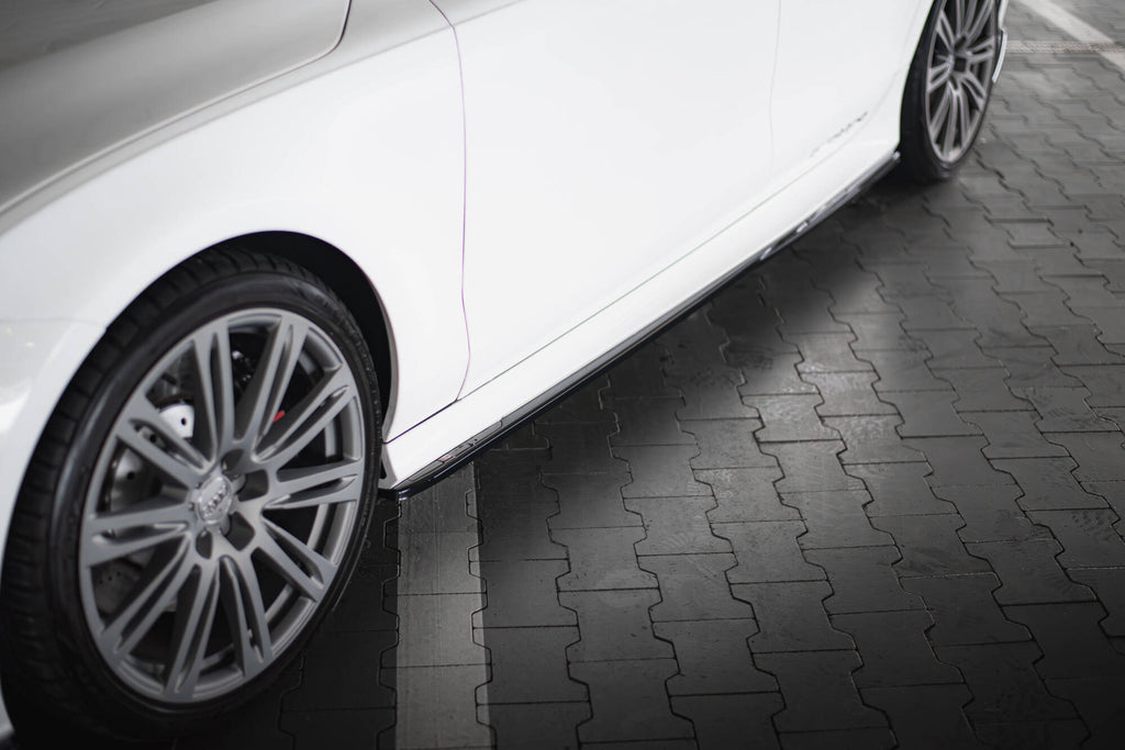 Maxton Design Street+ Seitenschweller Leisten V.2 passend für Audi RS7 C7 schwarz Hochglanz