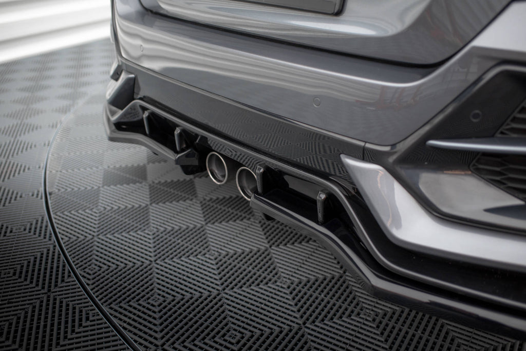 Maxton Design Heckansatz V.1 (mit einem vertikalem balken) Honda Civic Sport Mk 10 Facelift schwarz Hochglanz für Honda Civic Mk10 Facelift