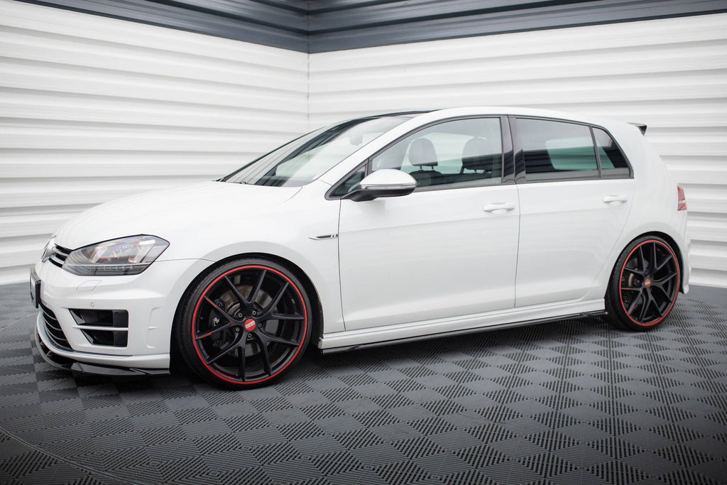 Maxton Design Street+ Seitenschweller Leisten passend für V.4 VW Golf R / R-Line Mk7 schwarz Hochglanz