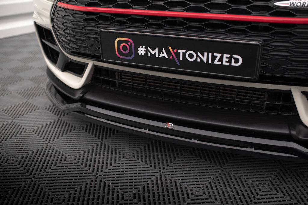 Maxton Design Street+ Spoilerlippe Front Ansatz V.2 passend für Mini Cooper Clubman John Cooper Works F54 Facelift schwarz Hochglanz