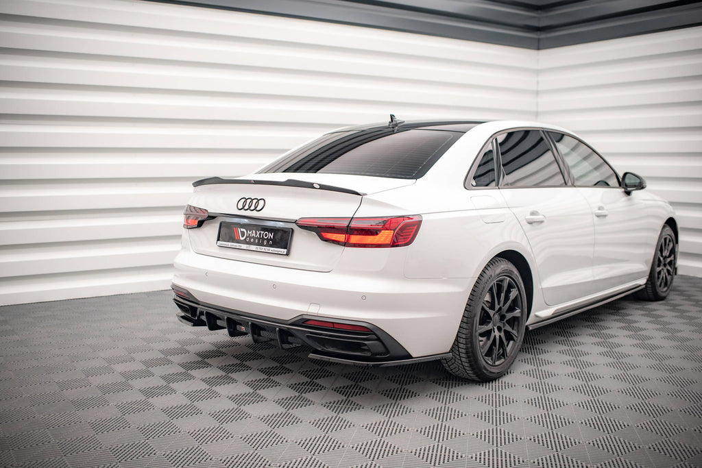Maxton Design Heck Ansatz Flaps Diffusor passend für Audi A4 B9 Facelift schwarz Hochglanz