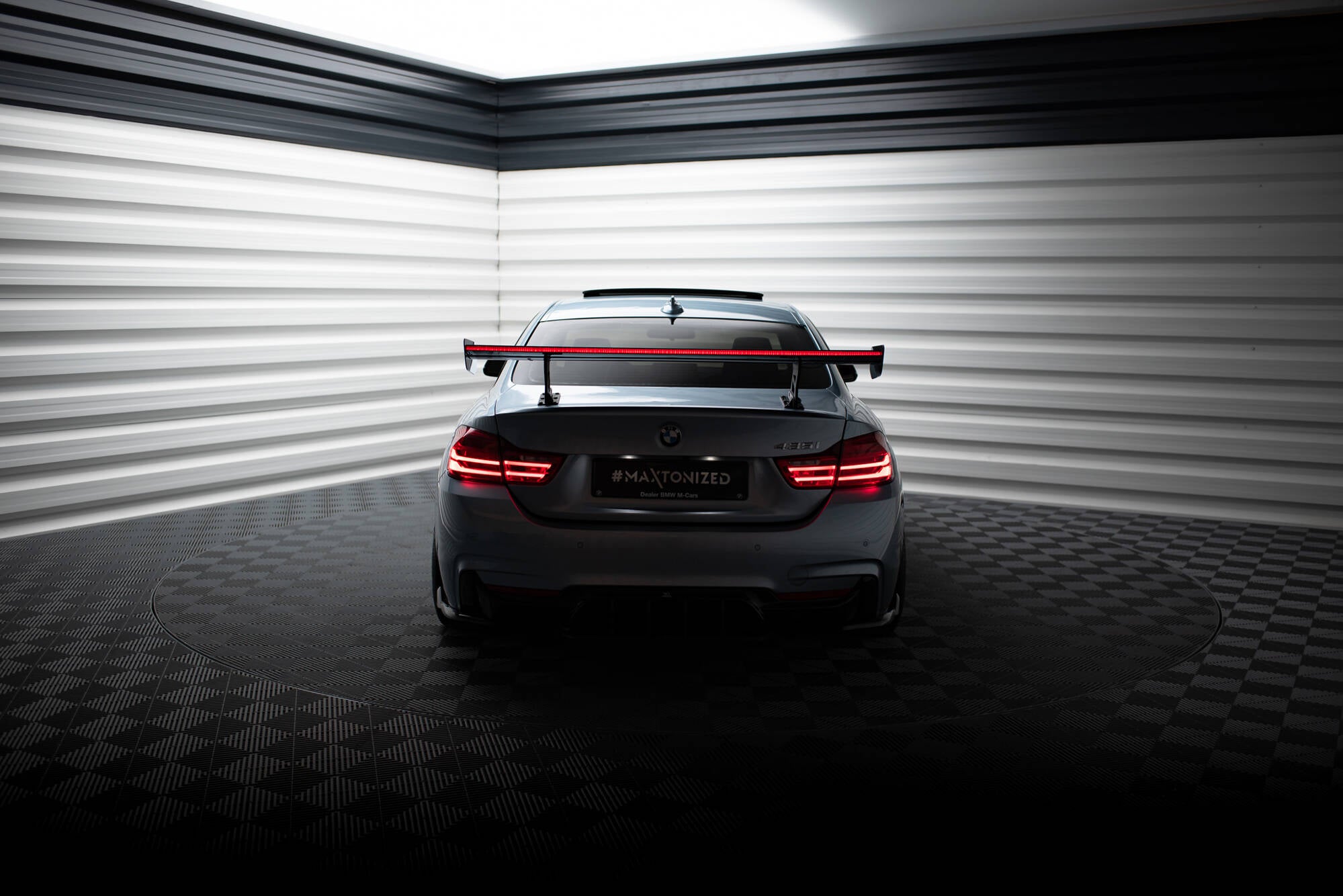 Maxton Design Carbon Spoiler With Internal Brackets Uprights + LED BMW 4er F32 / 4 F32 M-Paket Coupe für BMW 4er Coupe