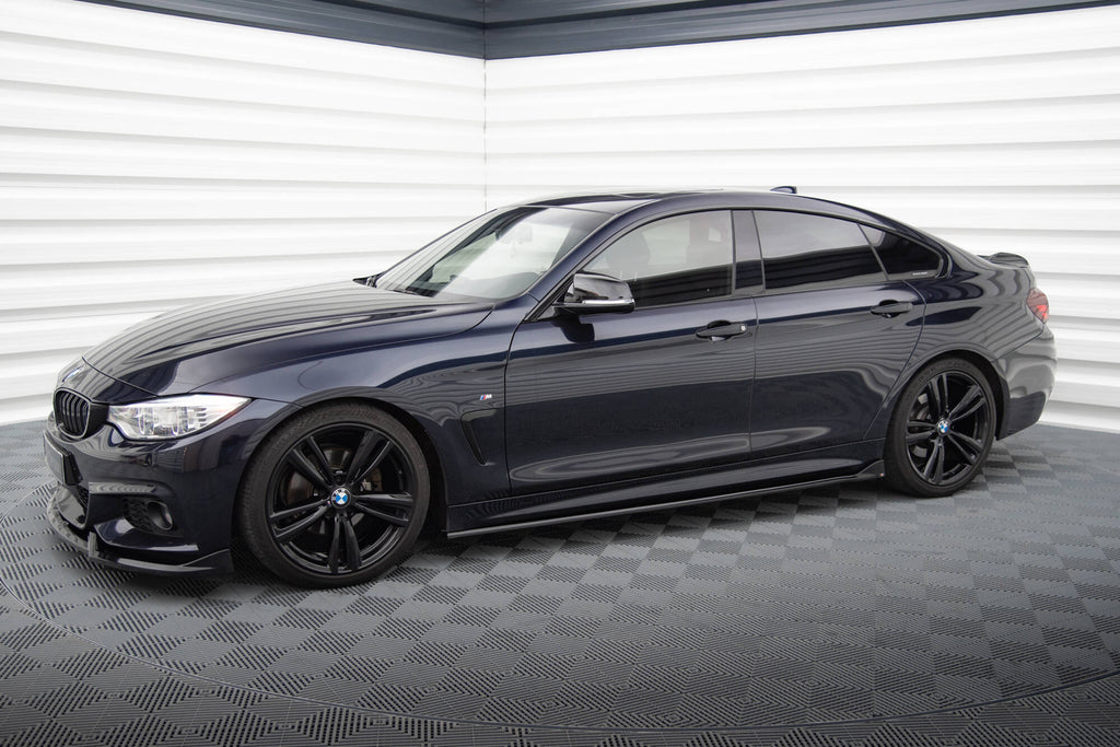 Maxton Design Street+ Seitenschweller Leisten passend für V.3 passend für BMW 4er Coupe / Gran Coupe / Cabrio M-Paket F32 / F36 / F33 schwarz Hochglanz