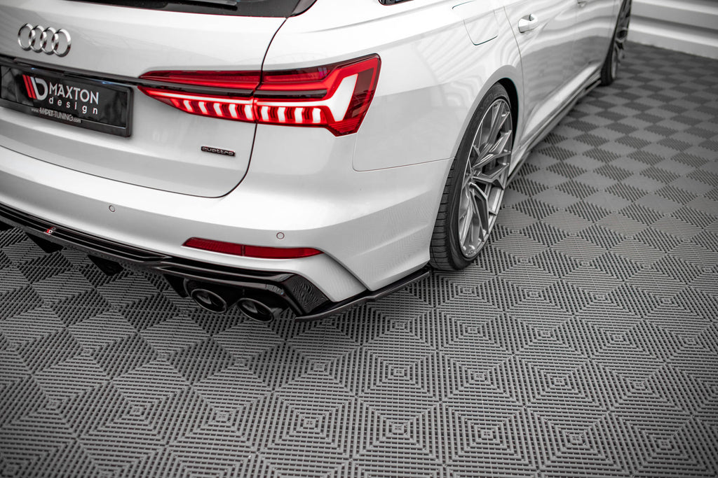 Maxton Design Heck Ansatz Flaps Diffusor passend für Audi A6 S-Line / S6 C8 / C8 Facelift schwarz Hochglanz