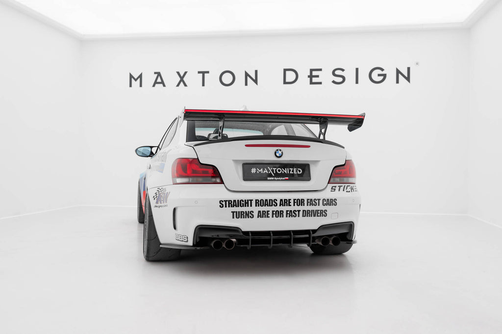 Maxton Design Carbon Spoiler With Internal Brackets Uprights V.2 + LED BMW 1er M E82 für BMW M1 E82