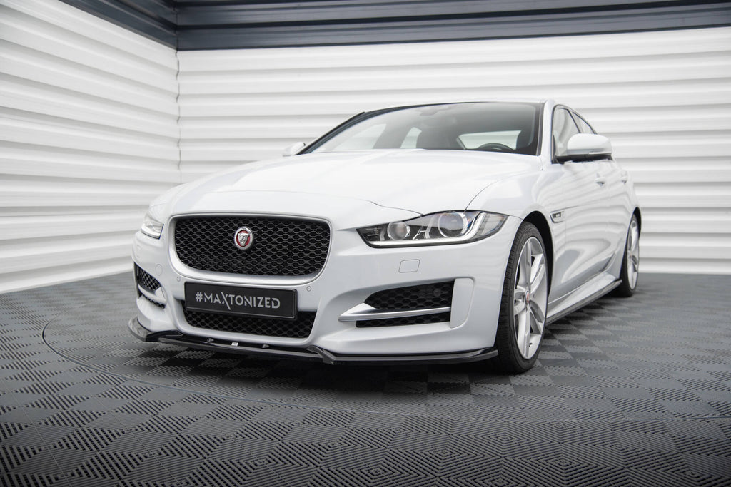 Maxton Design Street+ Spoilerlippe Front Ansatz V.2 passend für Jaguar XE R-Sport X760 schwarz Hochglanz