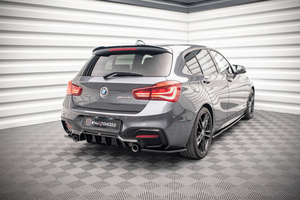 Maxton Design Spoiler CAP V.2 passend für BMW 1er M-Paket / M140i / Standard F20 schwarz Hochglanz
