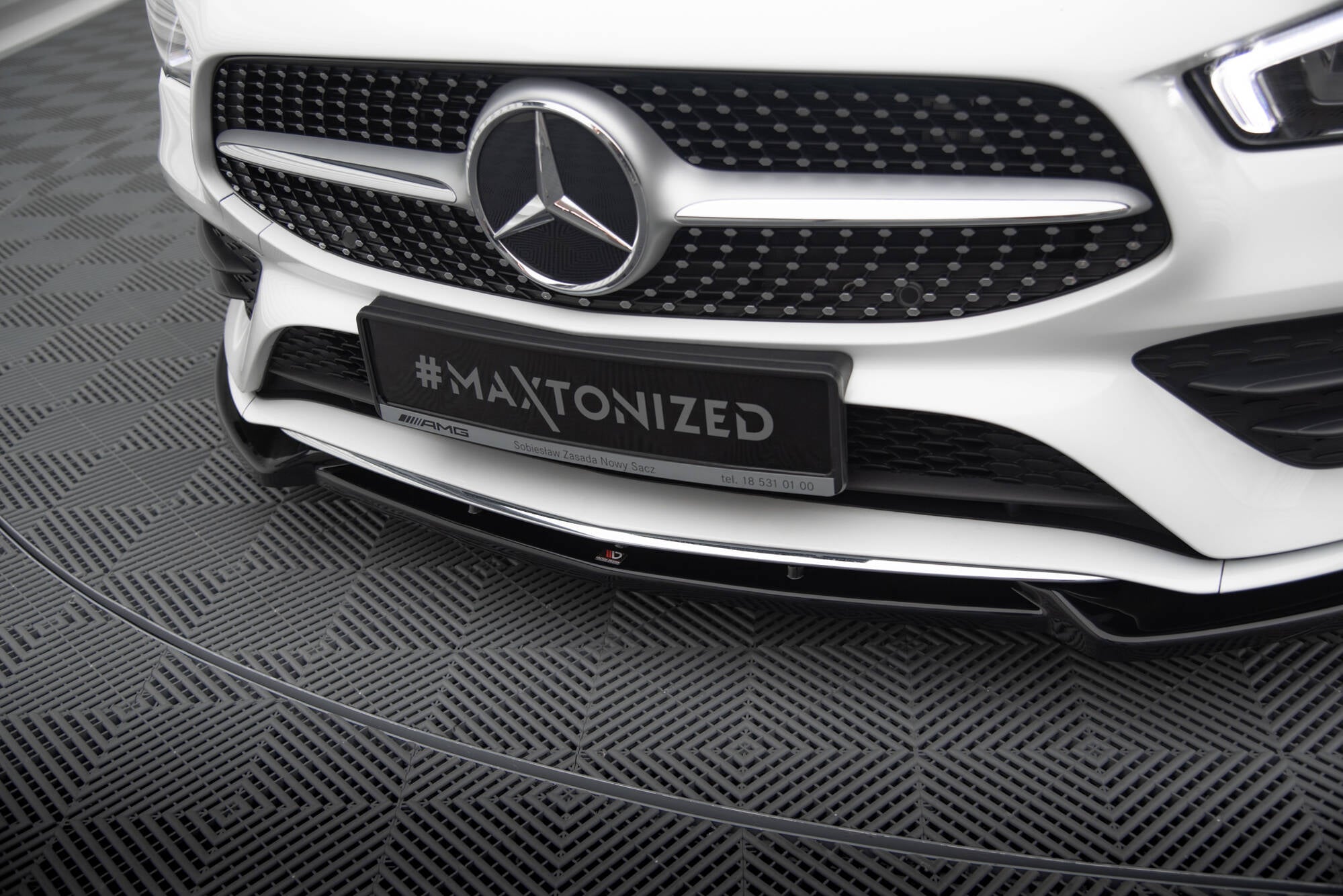 Maxton Design Street+ Spoilerlippe Front Ansatz V.2 passend für Mercedes-Benz CLA A35 AMG / AMG-Line C118 schwarz Hochglanz