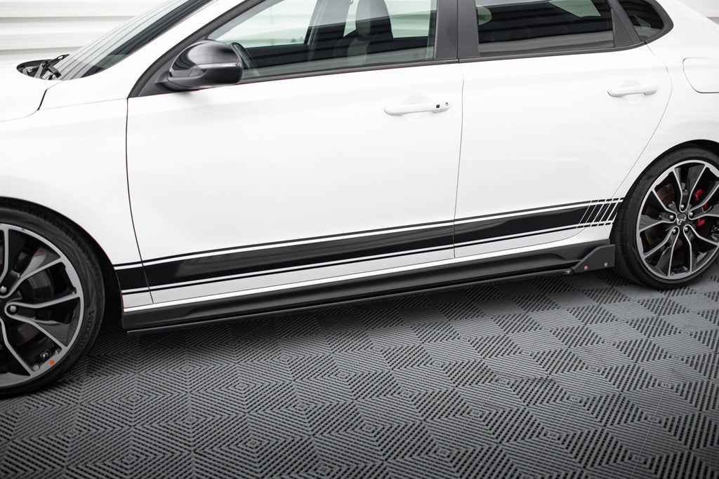 Maxton Design Street+ Seitenschweller Leisten passend für V.5 + Flaps Hyundai I30 N / N-Line Hatchback / Fastback Mk3 / Mk3 Facelift