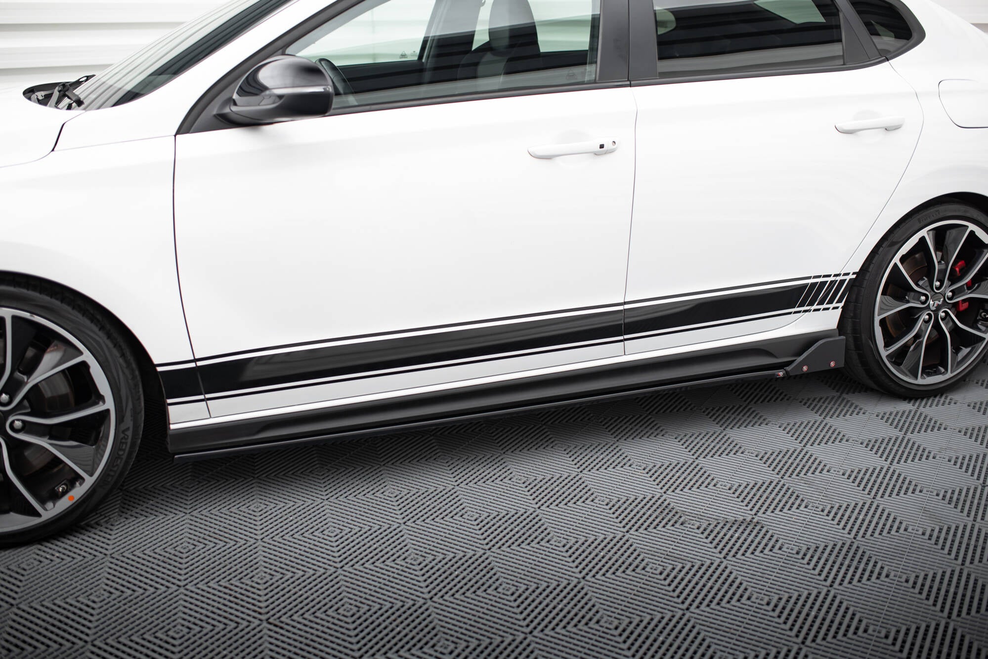 Maxton Design Street+ Seitenschweller Leisten passend für V.5 + Flaps Hyundai I30 N / N-Line Hatchback / Fastback Mk3 / Mk3 Facelift