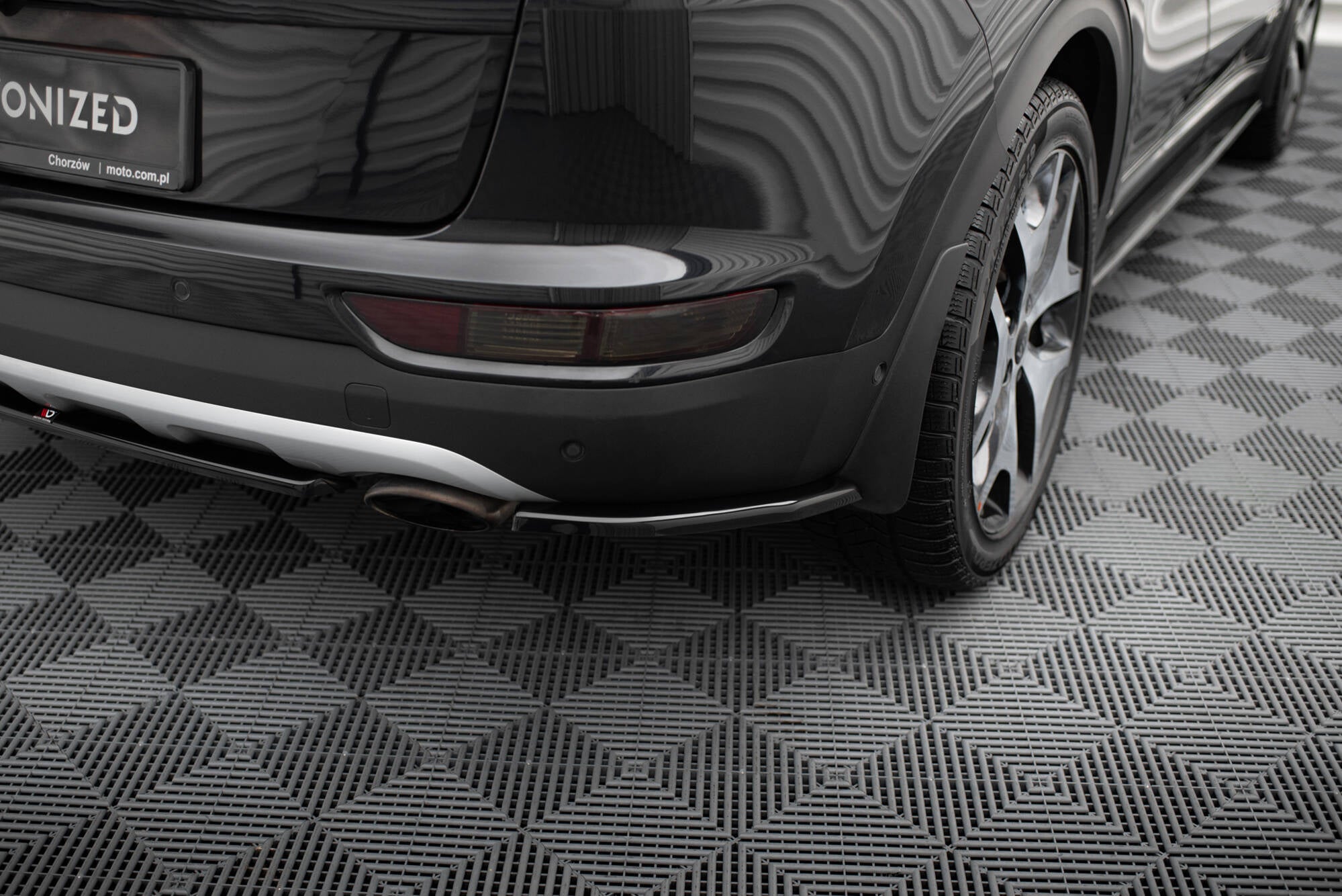 Maxton Design Heck Ansatz Flaps Diffusor passend für KIA SPORTAGE mk4 GT-Line schwarz Hochglanz