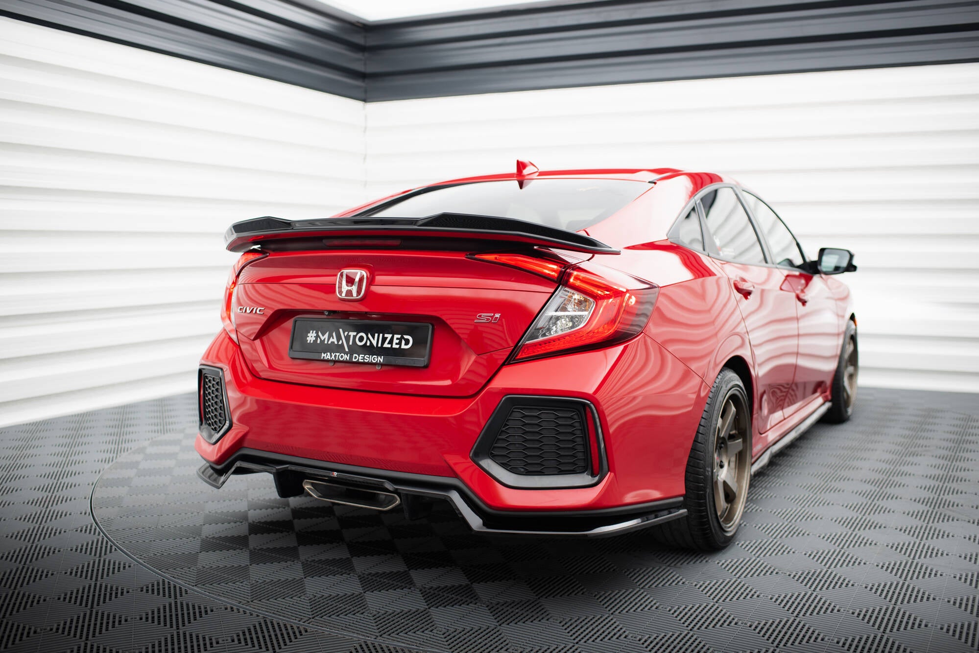 Maxton Design Spoiler CAP 3D passend für Honda Civic SI Mk10 schwarz Hochglanz