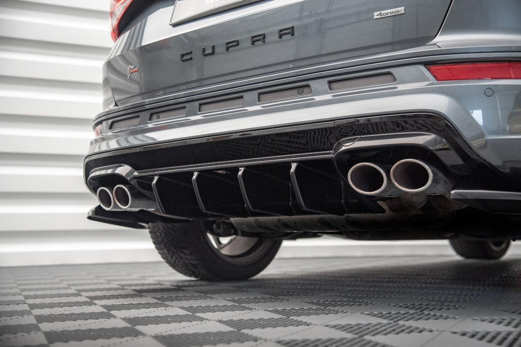 Maxton Design Diffusor Heck Ansatz passend für Cupra Ateca Mk1 / Mk1 Facelift schwarz Hochglanz