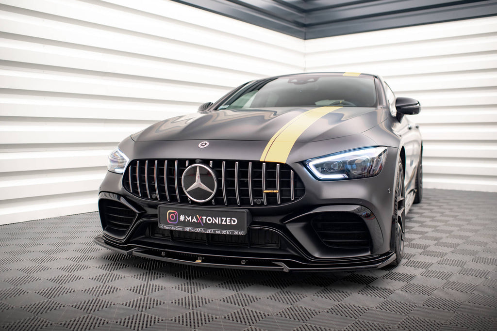 Maxton Design Street+ Spoilerlippe Front Ansatz V.3 passend für Mercedes-AMG GT 63S 4 Door Coupe Aero X290 schwarz Hochglanz