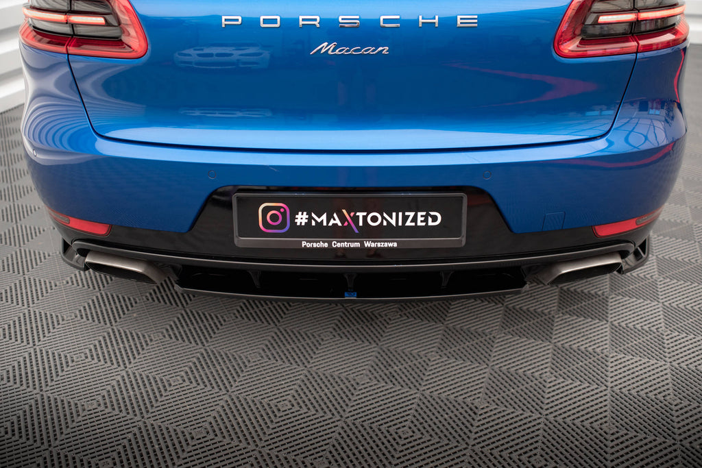 Maxton Design Heckansatz Porsche Macan Mk1 schwarz Hochglanz für Porsche Macan Mk1