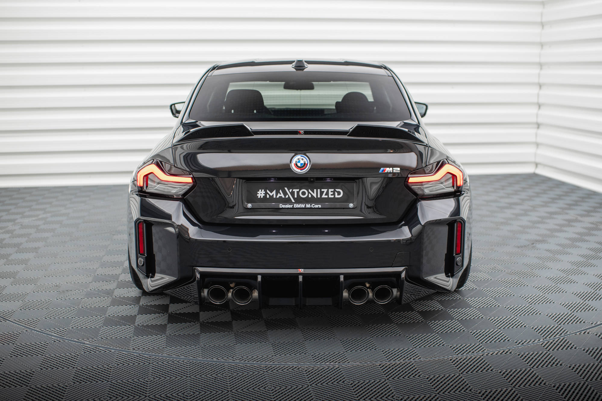 Maxton Design Diffusor Heck Ansatz V.1 passend für BMW M2 G87 schwarz Hochglanz
