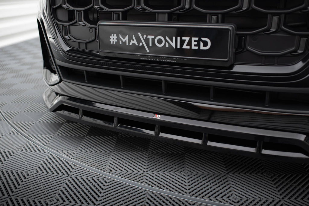 Maxton Design Street+ Spoilerlippe Front Ansatz passend für Audi SQ8 / Q8 S-Line Mk1 Facelift schwarz Hochglanz