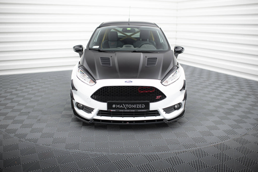 Maxton Design Street+ Spoilerlippe Front Ansatz V.4 passend für Ford Fiesta ST Mk7 Facelift schwarz Hochglanz