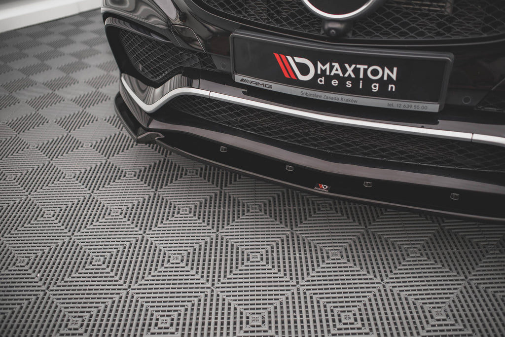 Maxton Design Street+ Spoilerlippe Front Ansatz V.1 passend für Mercedes-Benz GLE Coupe / SUV 63 AMG C292 / W166 schwarz Hochglanz